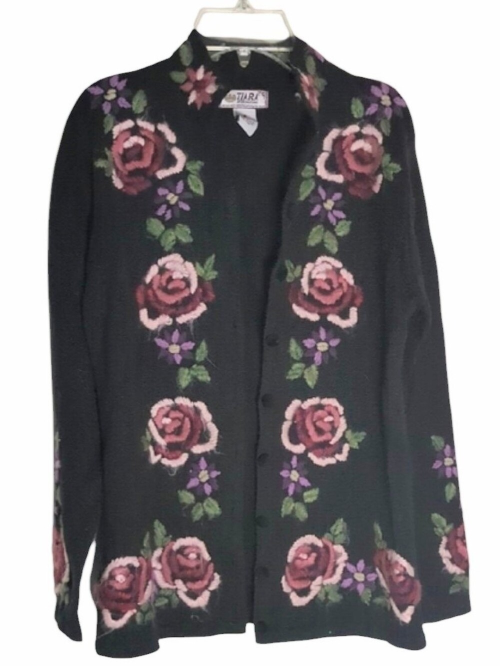 Vintage‎ Womens Cardigan Sweater Grandmacore Granny Bloomcore 80s 90s Y2K Small